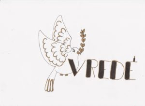 Vrede handlettering door Pleun