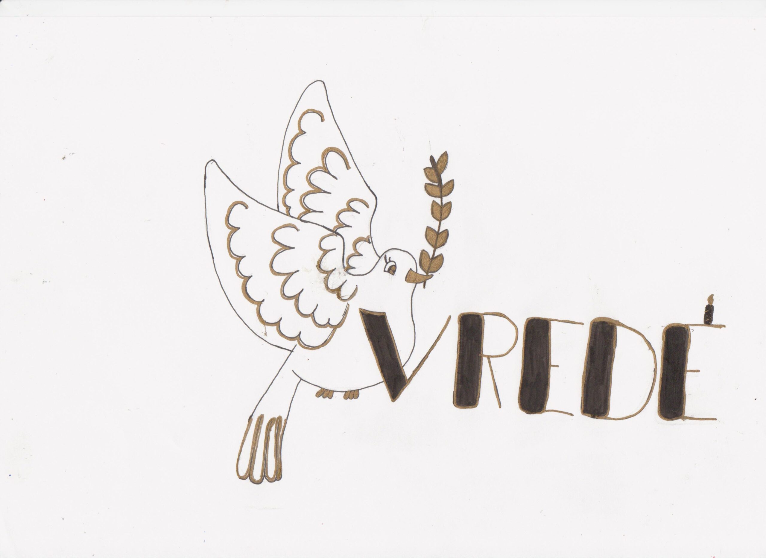 Vrede handlettering door Pleun